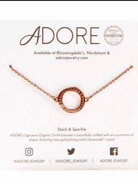 Swarvoski Rose Gold bracelet- Adore - - NWT - Rare